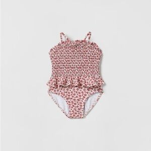 🩷👶🏼 Zara 12-24 Month Floral Bathing Suit with Crossed Back